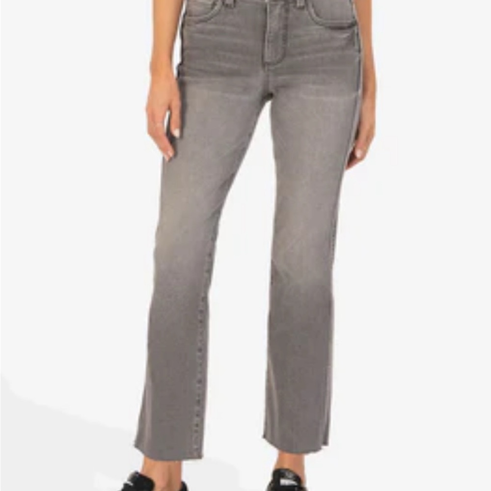 Kut from the Kloth Elizabeth High Rise Grey Straight Leg Jeans